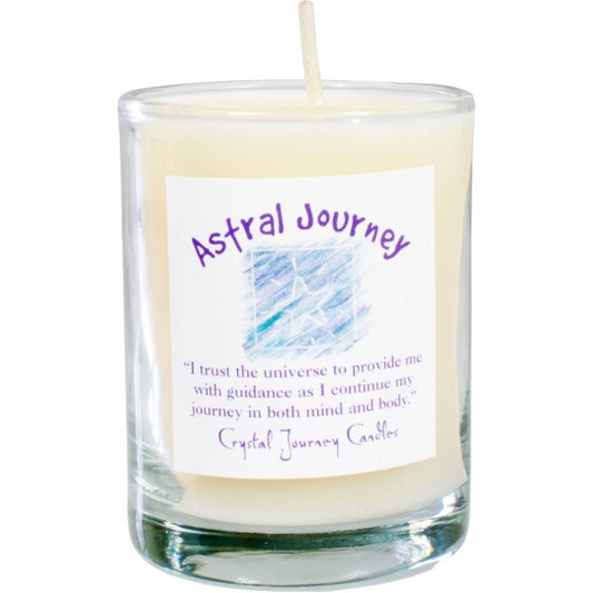 Astral Journey Soy Herbal Filled Votive Candle in Glass Holder