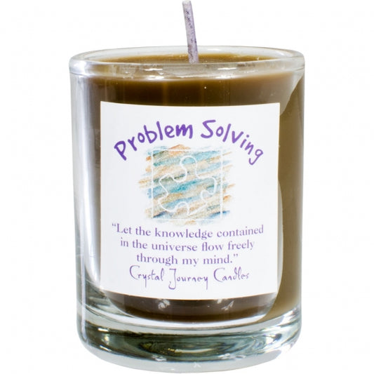 Problem Solving Soy Herbal Filled Votive Candle in Glass Holder