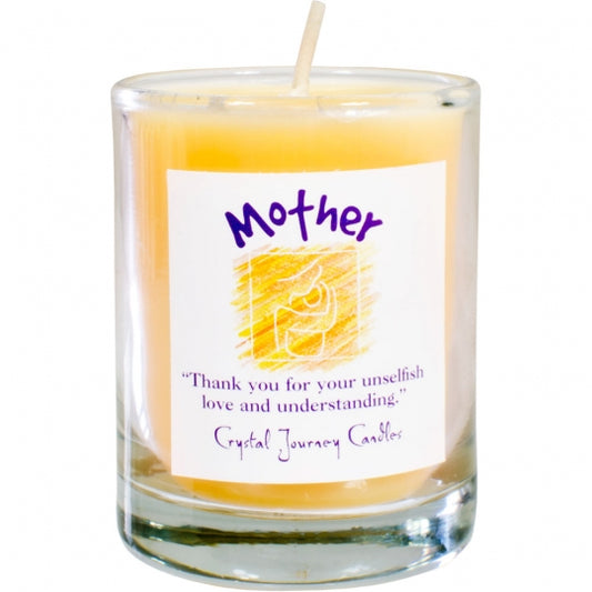 Mother Soy Herbal Filled Votive Candle in Glass Holder