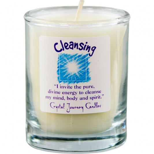 Cleansing Soy Herbal Filled Votive Candle in Glass Holder