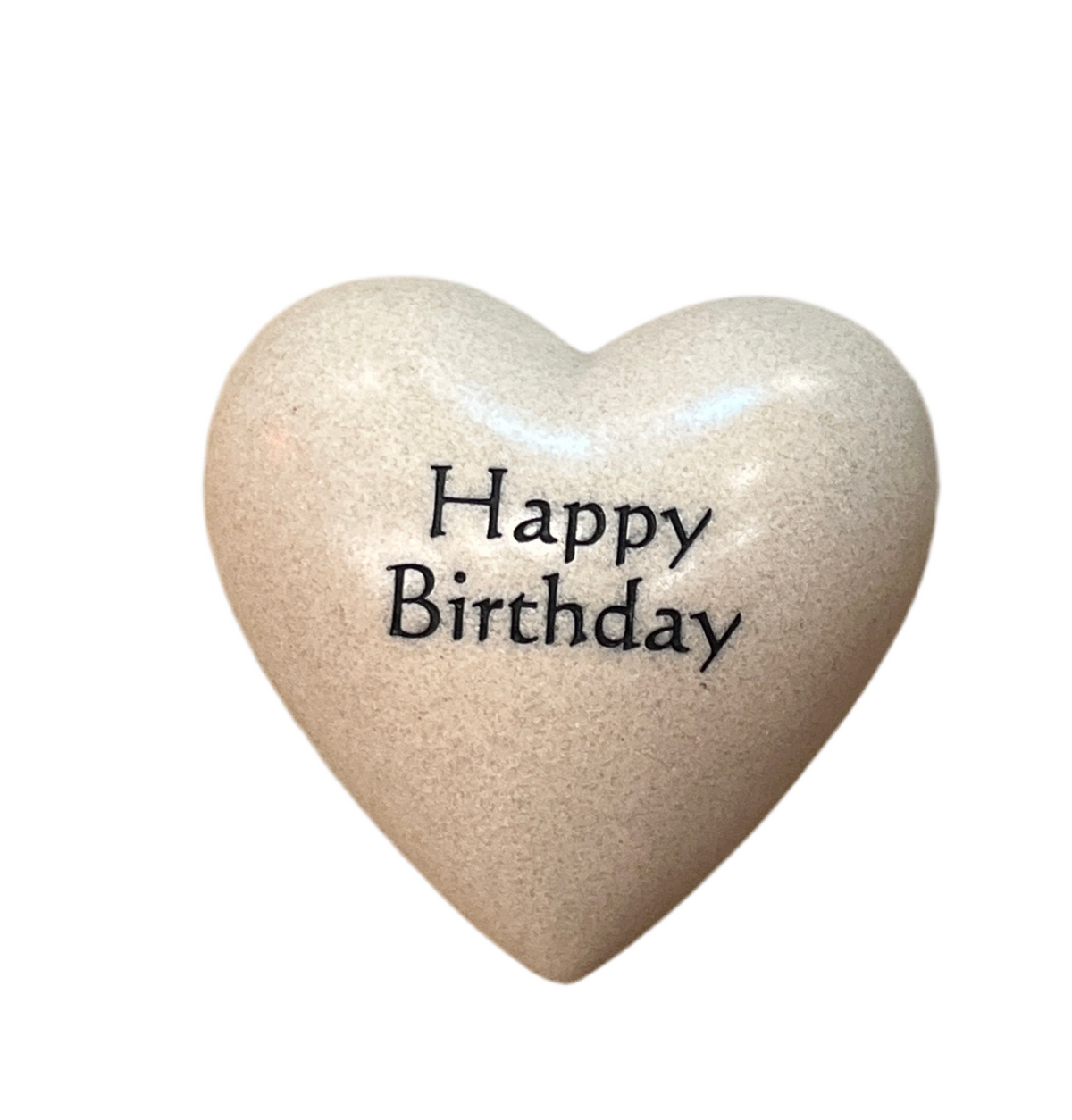 Happy Birthday Carved Heart Shaped Stone