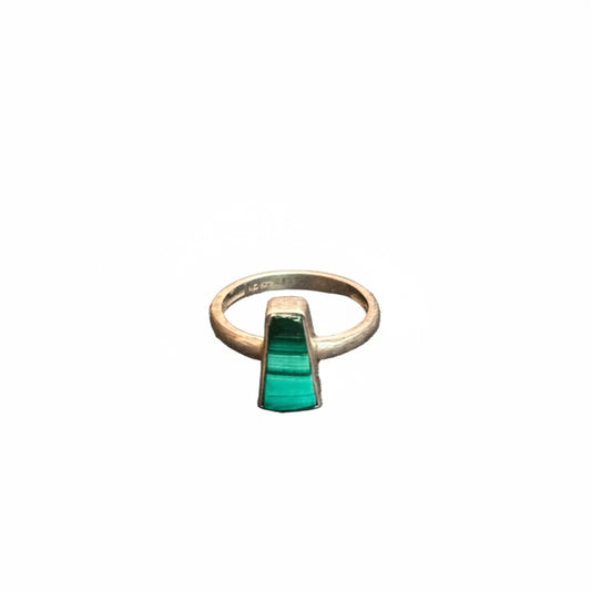 Malachite Polished .925 Sterling Silver Ring Size 7