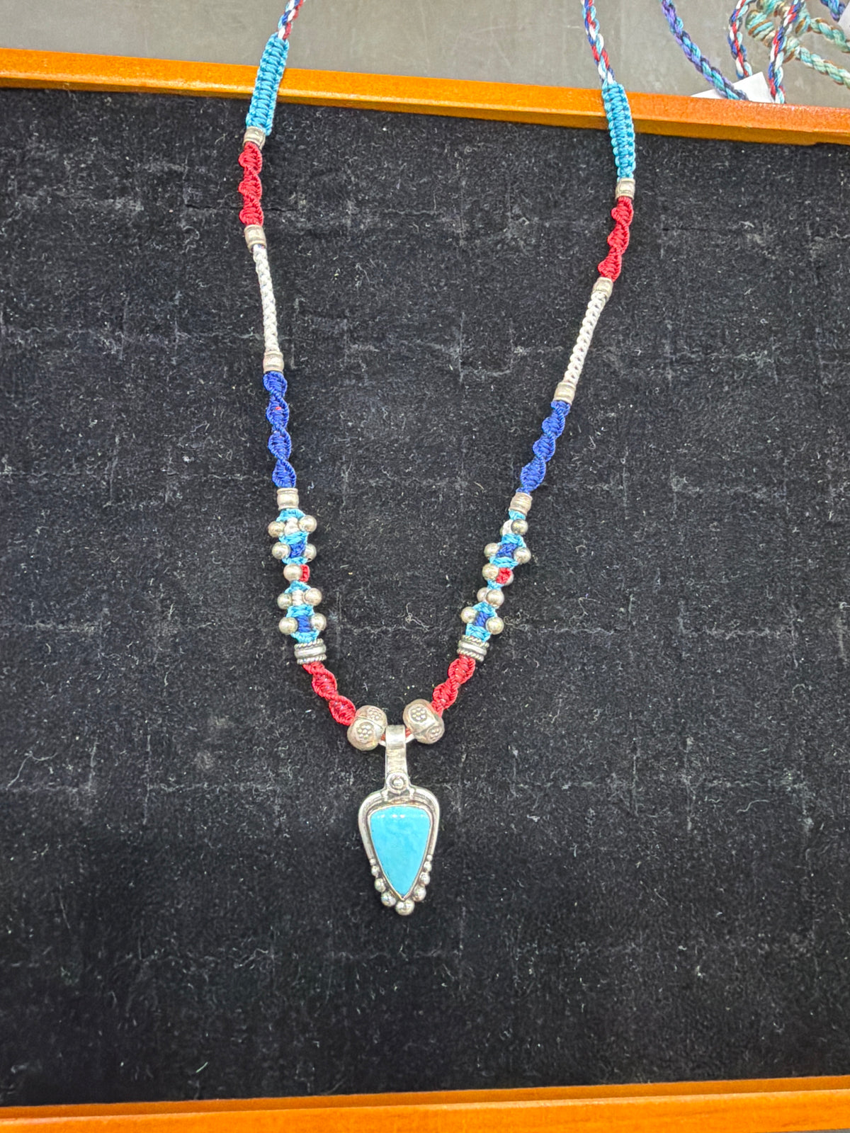 Turquoise Tribal Necklace .925 Silver Indonesian Handmade