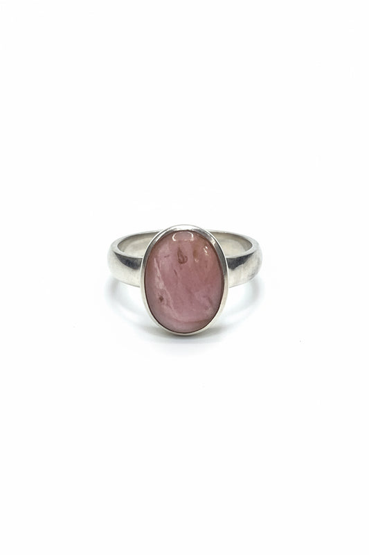 Ruby Faceted Oval Sterling Silver Ring Size 8