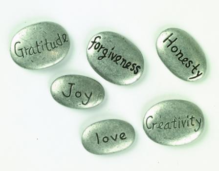 Meditations Stones Pocket Coins Tokens - Pewter