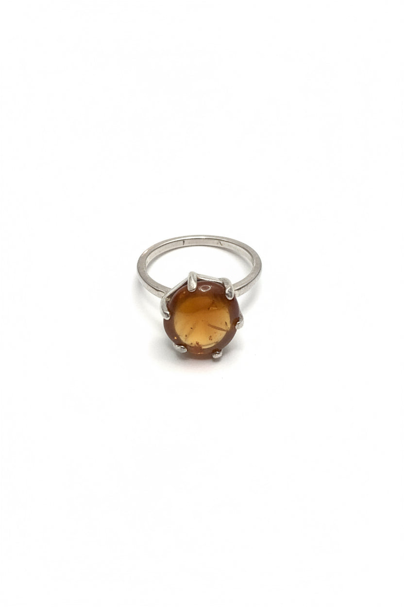 Watermalon Tourmaline Slice Claw Set Sterling Silver Ring Size 6