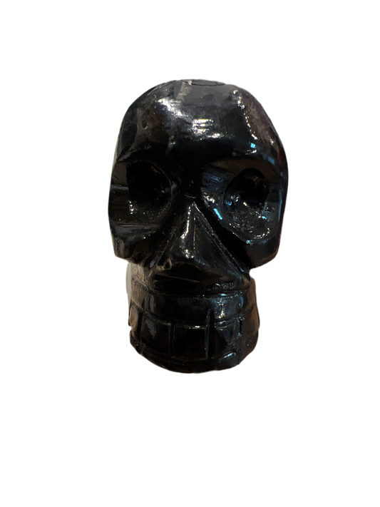 Black Onyx Pentacle Moon Crystal Skull Shaped 40mm