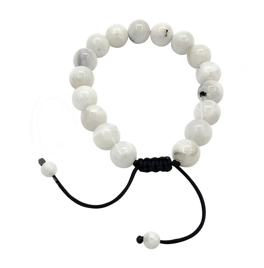 Rainbow Moonstone 10mm Adjustable Round Beaded Bracelet