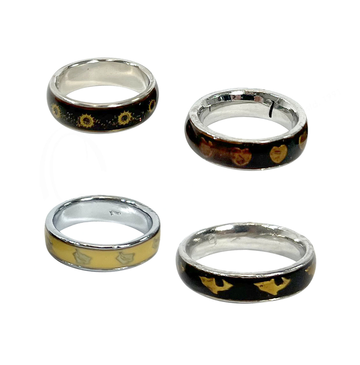 Stainless Steel Band Mixed Symbols Ring