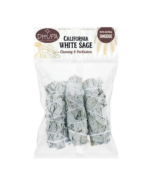 California White Sage 4" Smudge Stick - Pack of 3