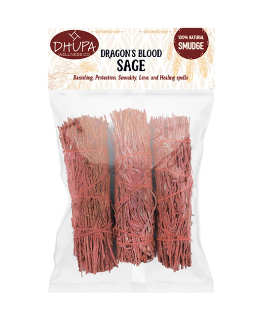 4" Dragon’s Blood Sage Smudge Sticks Pack of 3