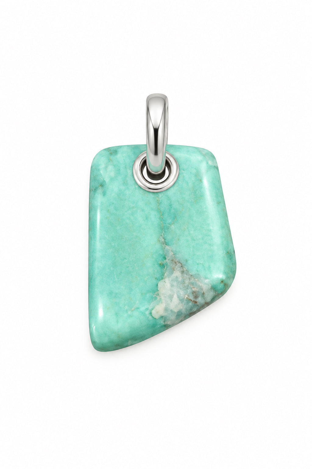 Variscite Polished Drilled Bail Sterling Silver Pendant