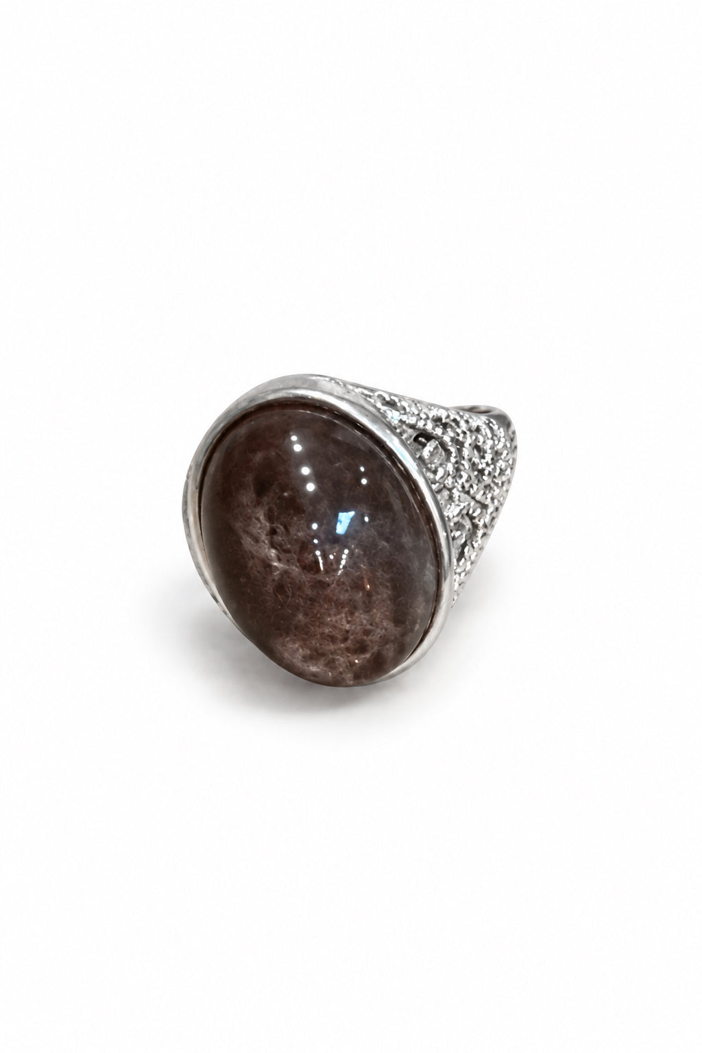 Shamanic Dream Quartz Oval Cab .925 Silver Adjustable Ring