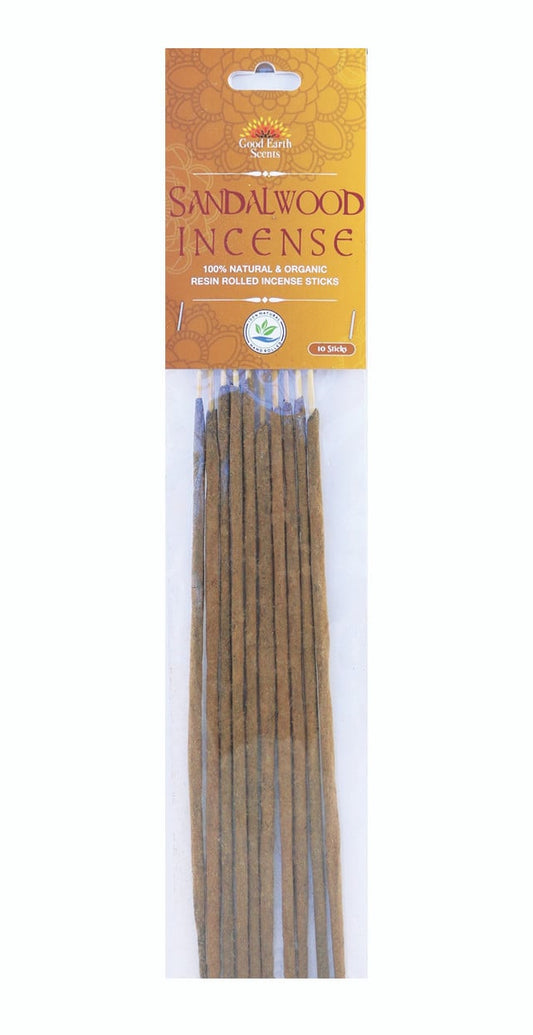 Sandalwood Organic Resin Rolled Incense Sticks (10) Soul Sticks