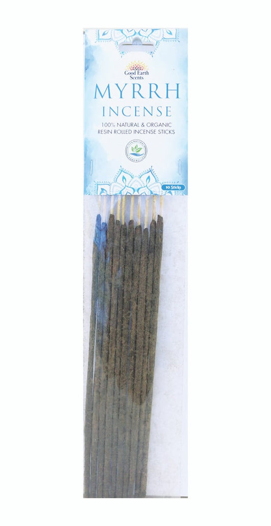 Myrrh Organic Resin Rolled Incense Sticks (10) Soul Sticks