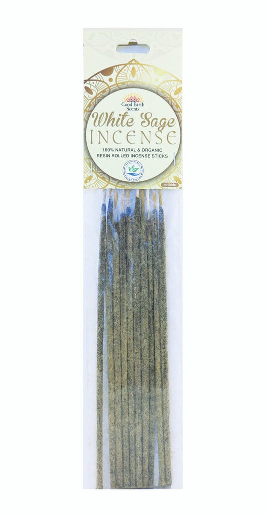 White Sage Organic Resin Rolled Incense Sticks (10) Soul Sticks