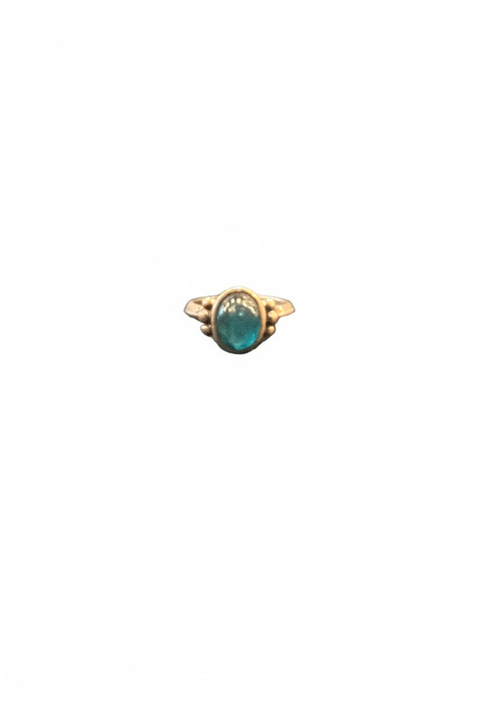 Apatite Cats Eye Sterling Silver Ring (Size 5)