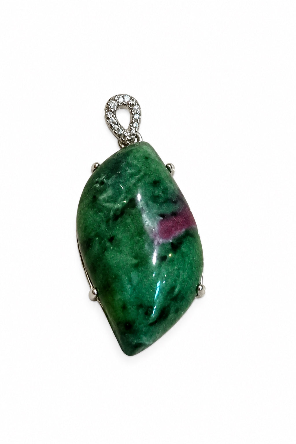 Ruby Zoisite .925 Silver plated Copper Pendant