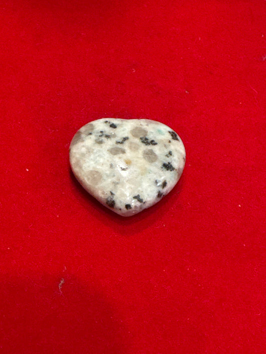 Kiwi Jasper Heart Shaped 30mm Crystal