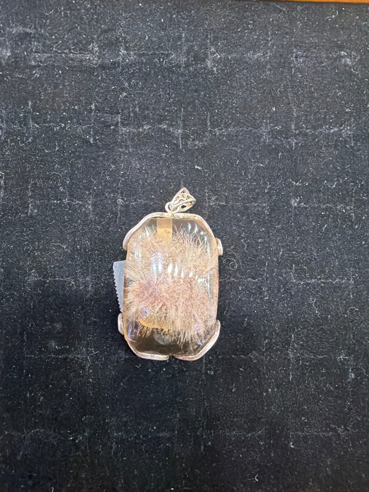 Natural Quartz Facetated .925 Silver Pendant