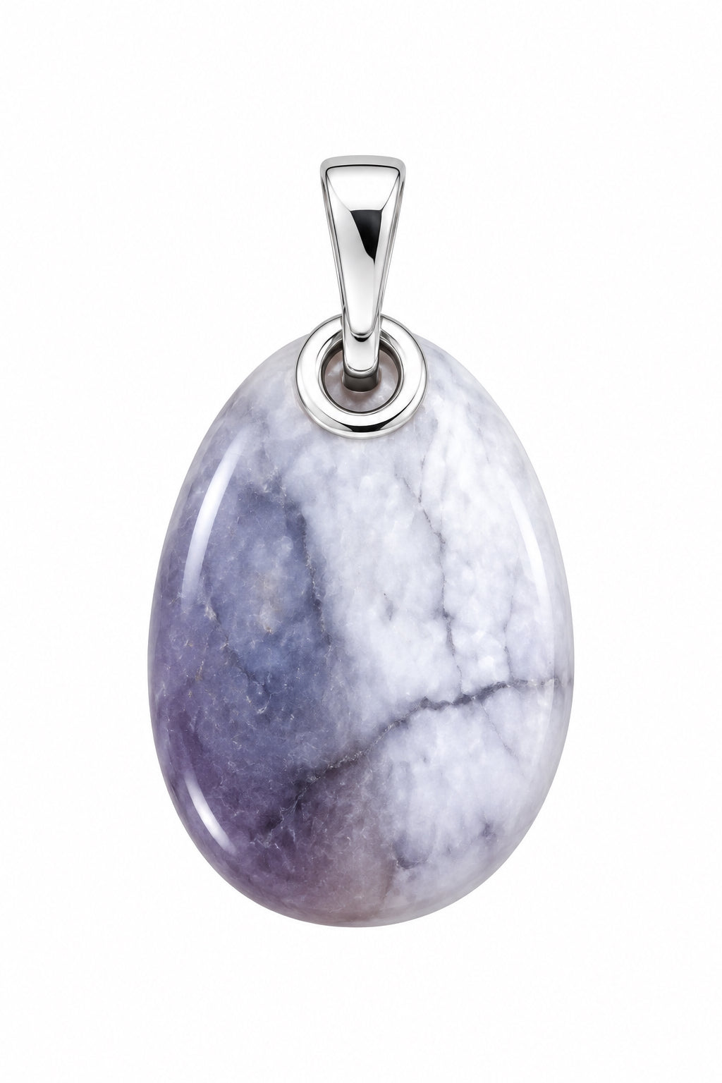 Purple Agate Cab Drilled Sterling Silver Pendant
