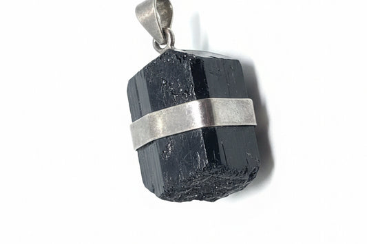 Black Tourmaline Sterling Silver Pendant