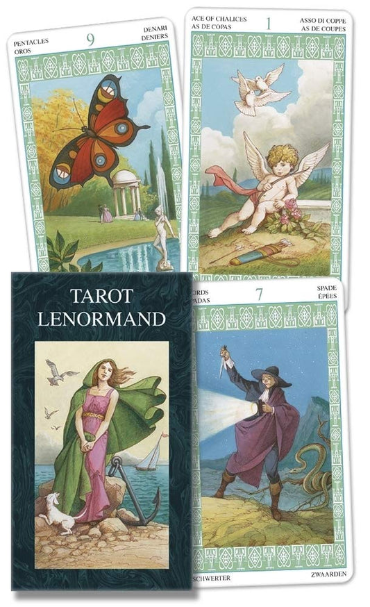 Tarot Lenormand – unique fusion of Lenormand symbolism with tarot structure, blending simple imagery and divination clarity.
