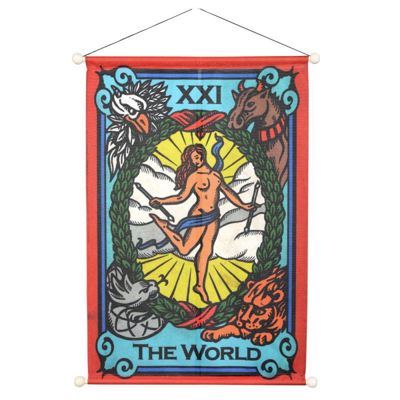 THE WORLD TAROT BANNER 12x18"