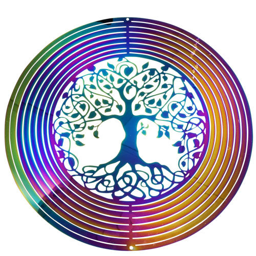 TREE OF LIFE METAL SPINNER WALL HANGING