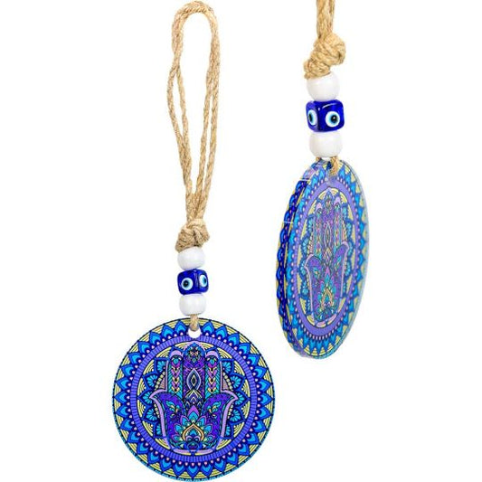 Fatima Hand Glass Evil Eye Wall Hanging Talisman