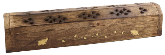 ELEPHANT WOODEN INCENSE COFFIN BOX (12″)