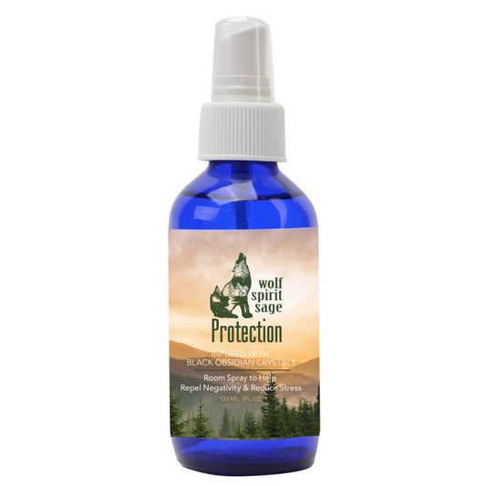 Protection Spray Infused with Black Obsidian - Wolf Spirit Sage