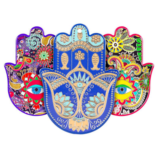 HAMSA CERAMIC WALL HANGING DECOR ASSORTED COLOR 7"