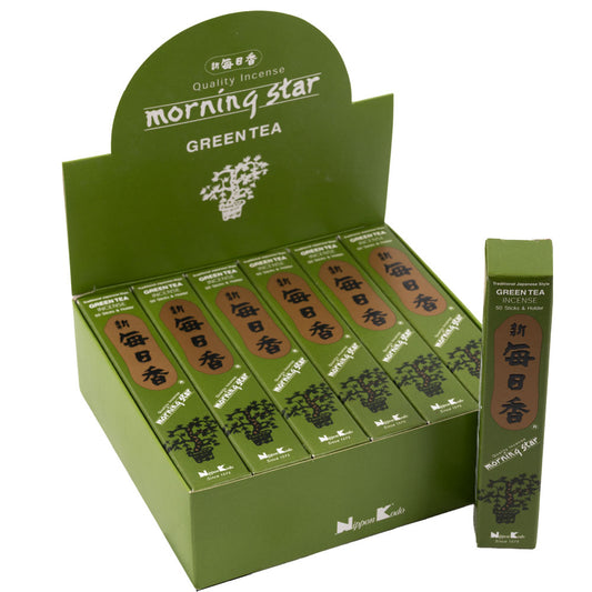 Morning Star Green Tea Incense Sticks (50) And Holder