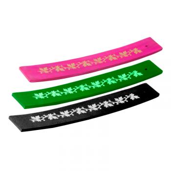 Painted Leaf Wooden Incense Holder Assorted Colors