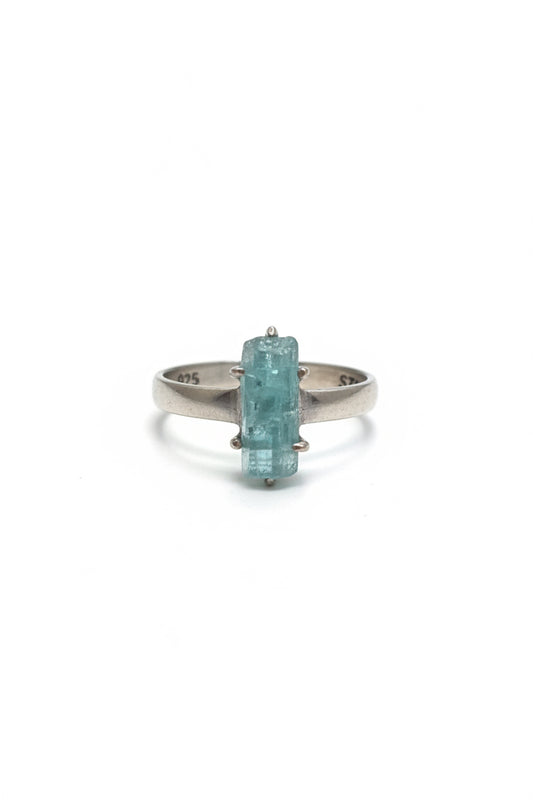 Emerald Natural Polished Claw Set .925 Sterling Silver Ring Size 10
