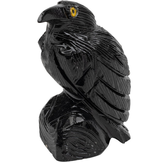 Black Onyx Raven Spirit Animal 1.5x1.25"