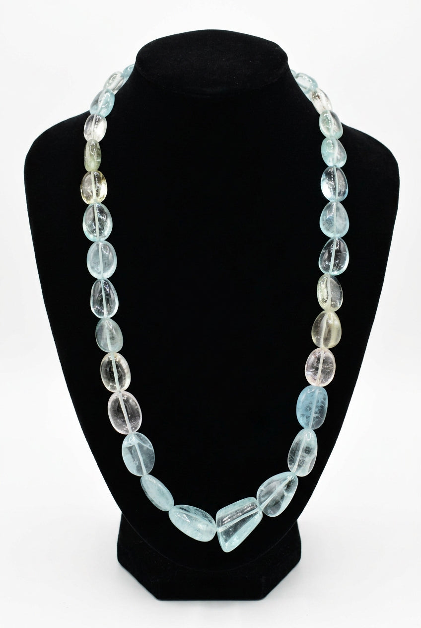 Aquamarine with Blue & Gold Cord (Tumbled)