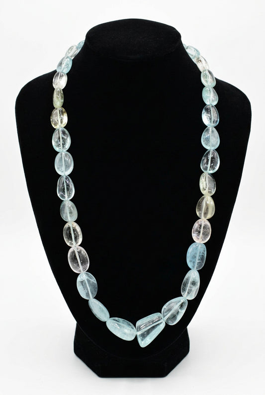 Aquamarine with Blue & Gold Cord (Tumbled)