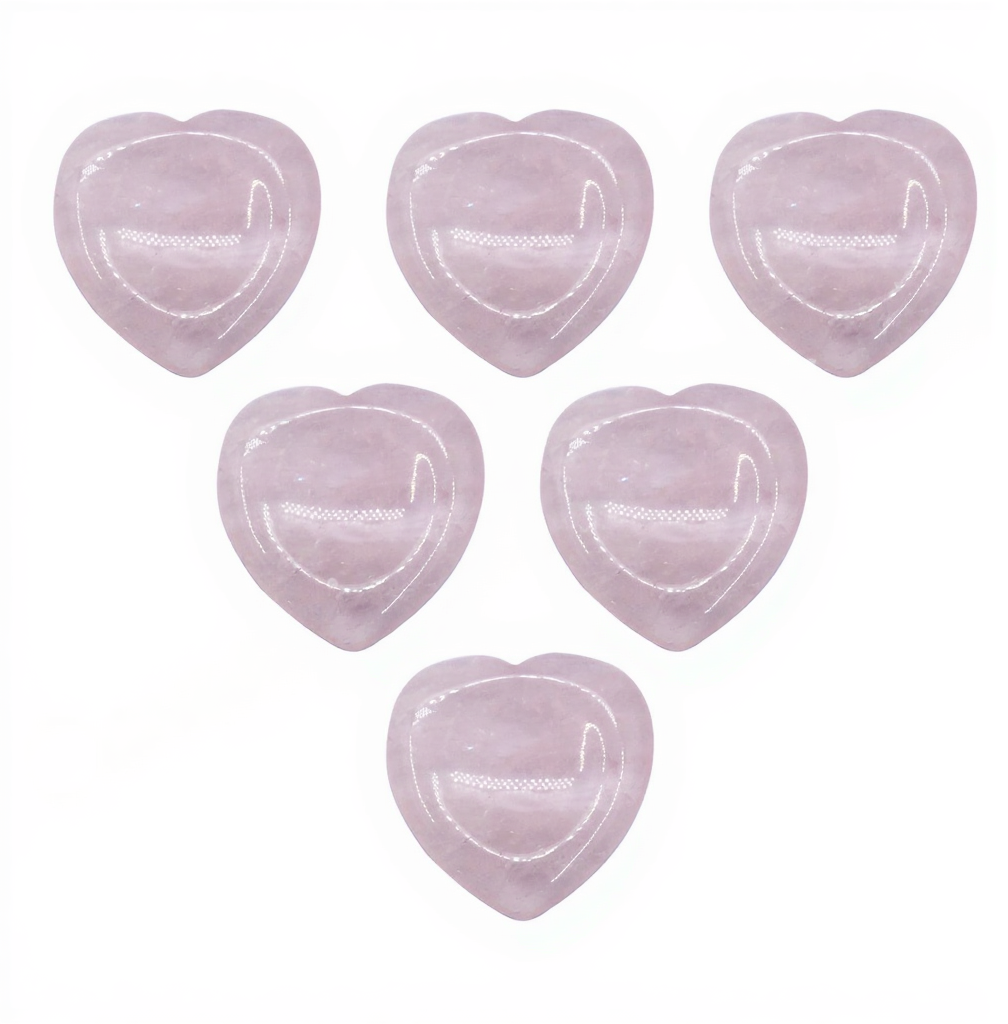 ROSE QUARTZ HEART WORRY STONES – 1.5"