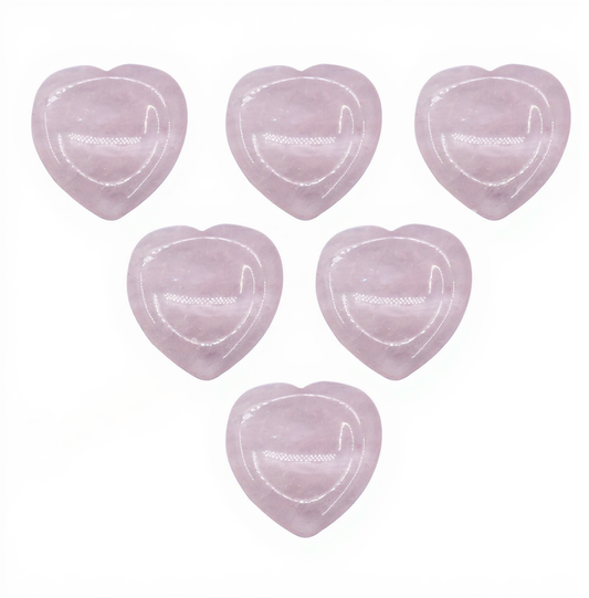 ROSE QUARTZ HEART WORRY STONES – 1.5"