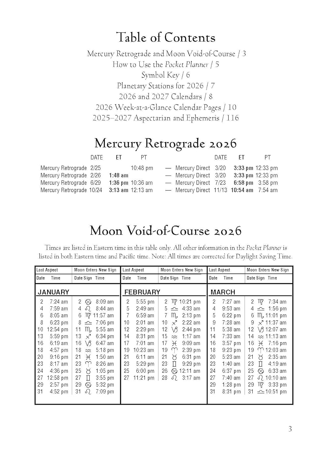 Llewellyn's 2026 Astrological Pocket Planner