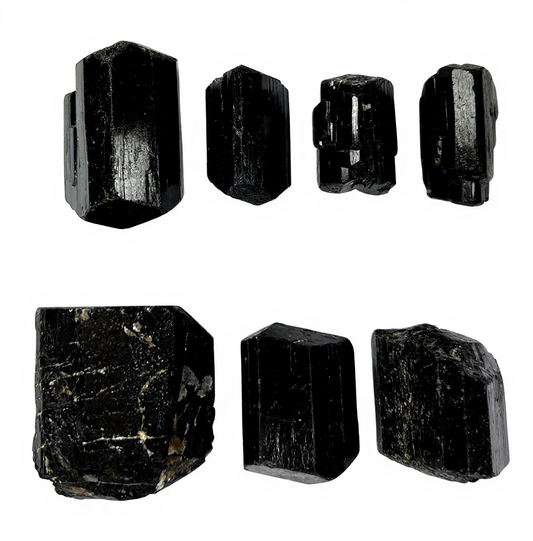 Black Tourmaline Solid Specimens 1-2" Naturally Terminated - India