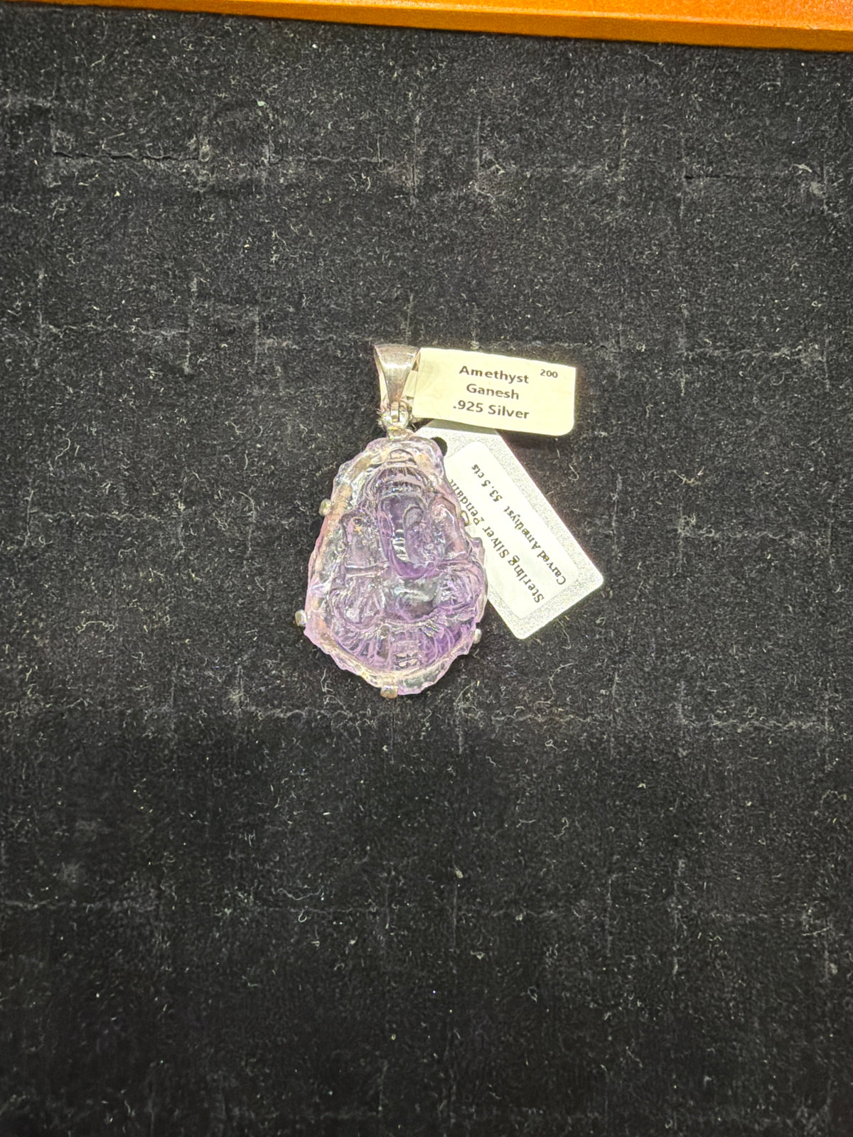 Amethyst Ganesh Sterling Silver Pendant