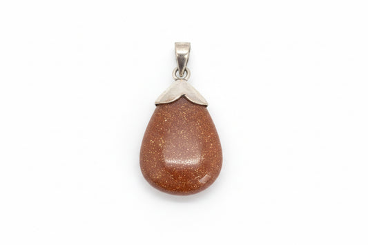 Red Goldstone Sterling Silver Pendant