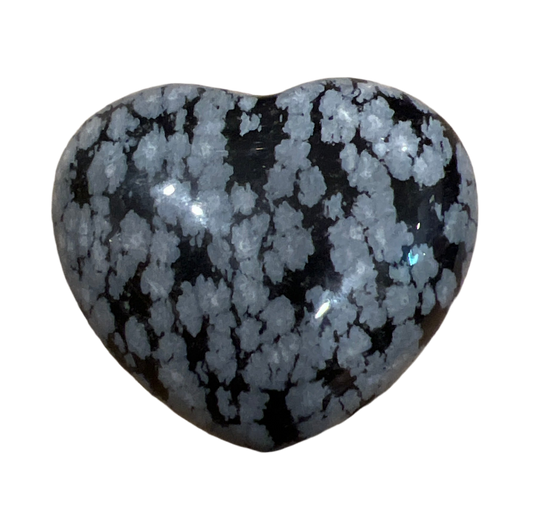 Snowflake Obsidian 45mm Heart Shaped Crystal