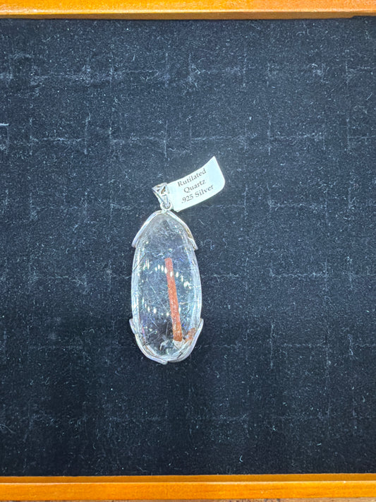 Rutilated Quartz .925 Sterling Silver Pendant
