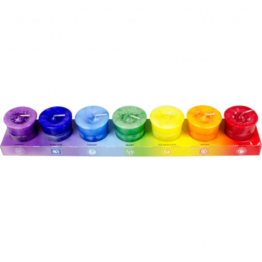 Chakra Votive Candles (Set of 7) at Namaste Bookshop near Union Square, NYC