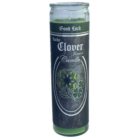 Lucky Clover - Jasmine 7 Day Glass Ritual Candle Burn 90 Hours Approx