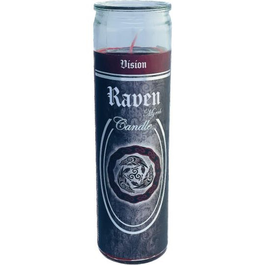 Raven - Myrrh 7 Day Glass Ritual Candle Burn 90 Hours Approx